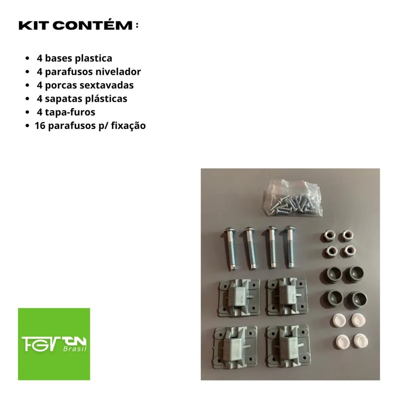KIT COM 04  PE NIVELADOR PARA MOVEIS FGVTN 55MM - 0086.015103