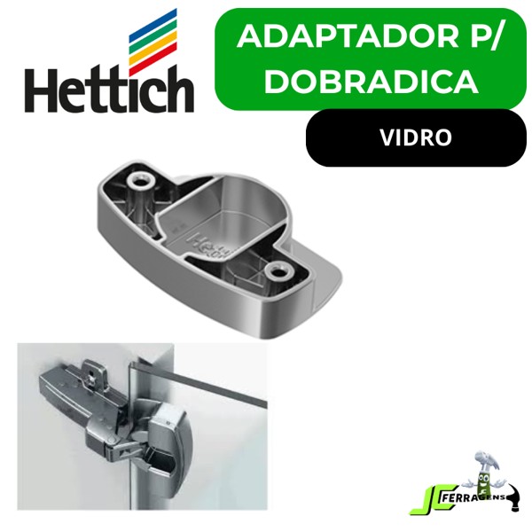 ADAPTADOR HETTICH DE DOBRADICA 35MM SENSYS PARA VIDRO