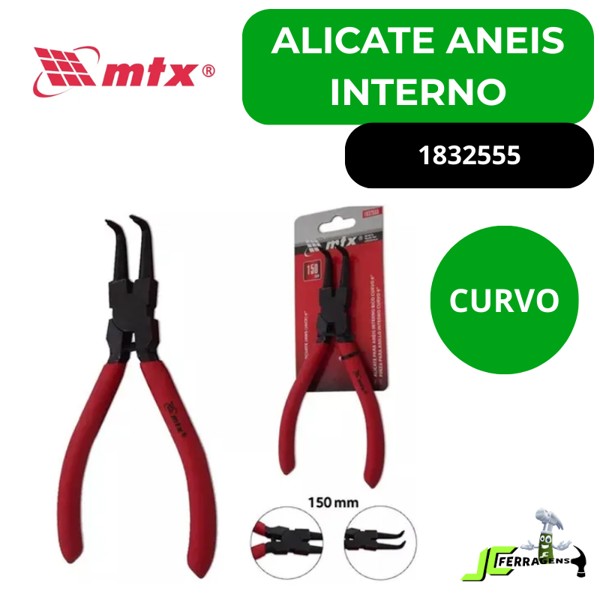ALICATE ANEIS INTERNO COM BICO CURVO 6.1/2" MTX - 1832555