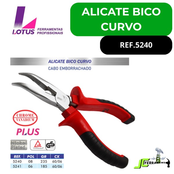 ALICATE BICO CURVO 20CM LOTUS - REF.5240