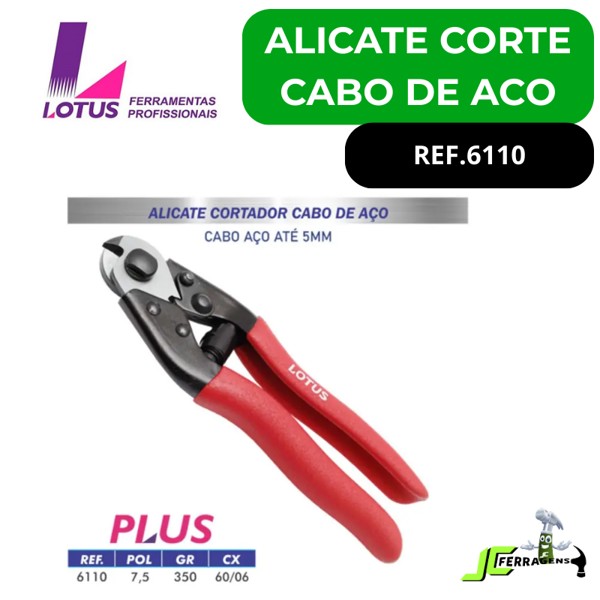 ALICATE CORTE CABO DE ACO 7,5'' LOTUS - REF.6110