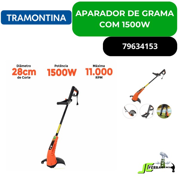 APARADOR DE GRAMA ELETRICO TRAMONTINA COM 1500W - 79634153