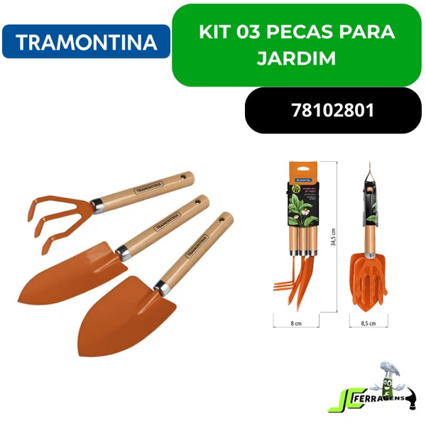 JOGO DE 03PCS COM KIT PARA JARDIM TRAMONTINA - 78102801