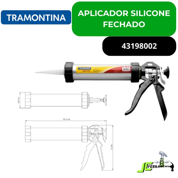 PISTOLA APLICADOR SILICONE 9" TRAMONTINA - 43198002 FECHADA