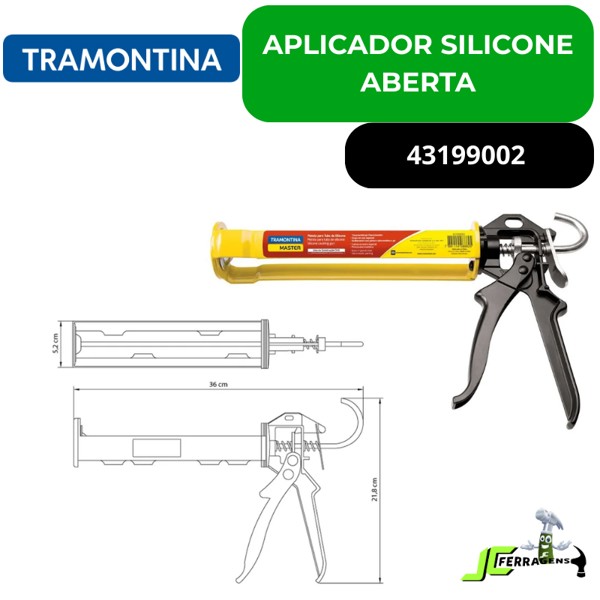 PISTOLA APLICADOR SILICONE 9" TRAMONTINA - 43199002 ABERTA AMARELA