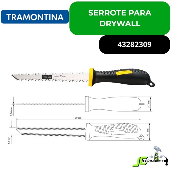 SERROTE PARA DRYWALL DUPLO 6" 300MM TRAMONTINA - 43282309