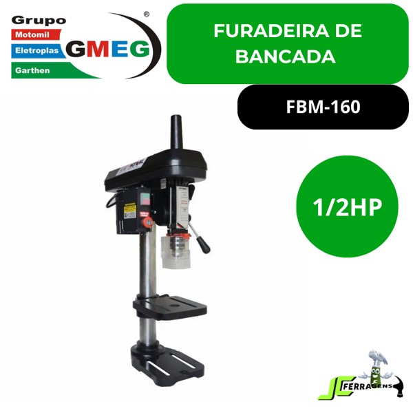 FURADEIRA BANCADA MONOFASICA DE 1/2HP COM CHAVE - FBM-160 MOTOMIL - 00039064.1