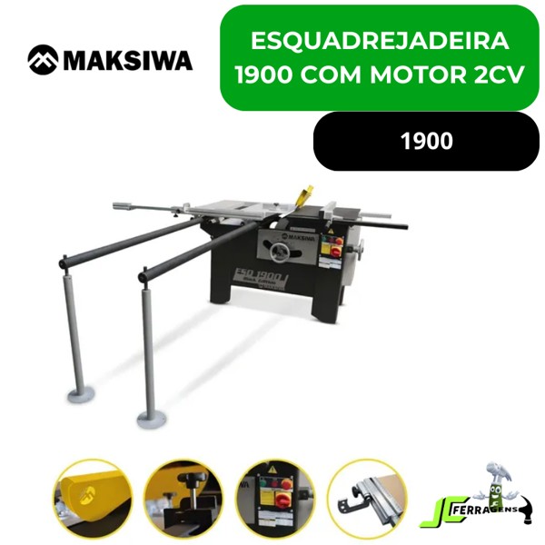 ESQUADREJADEIRA COM EIXO INCLINAVEL E MOTOR DE 2CV MAKSIWA - 1900