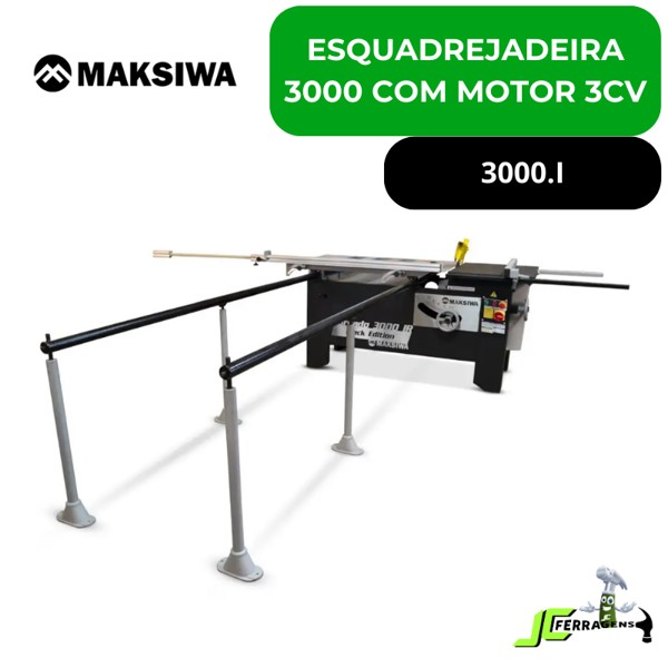 ESQUADREJADEIRA COM EIXO INCLINAVEL E MOTOR DE 3CV MAKSIWA - 3000