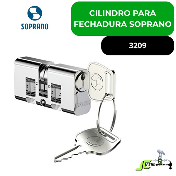 CILINDRO PARA FECHADURA SOPRANO - 3209 CROMADA