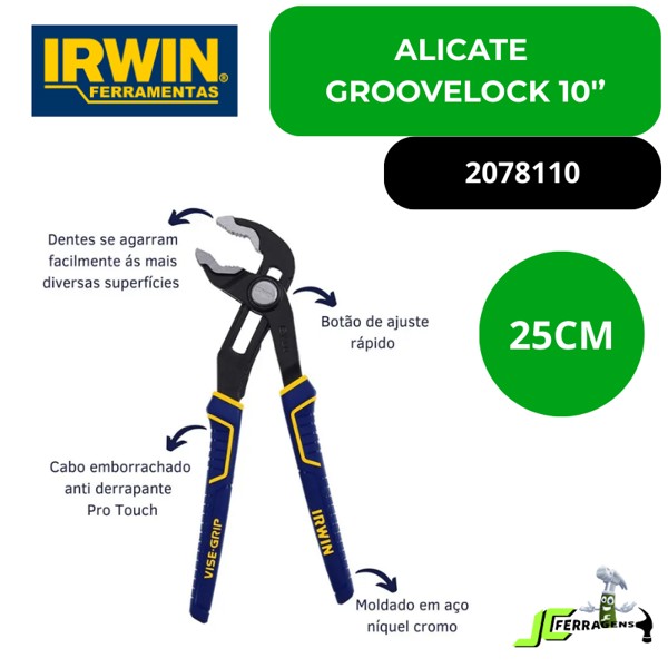 ALICATE GROOVELOCK IRWIN V-GRIP 10" 25CM - 2078110