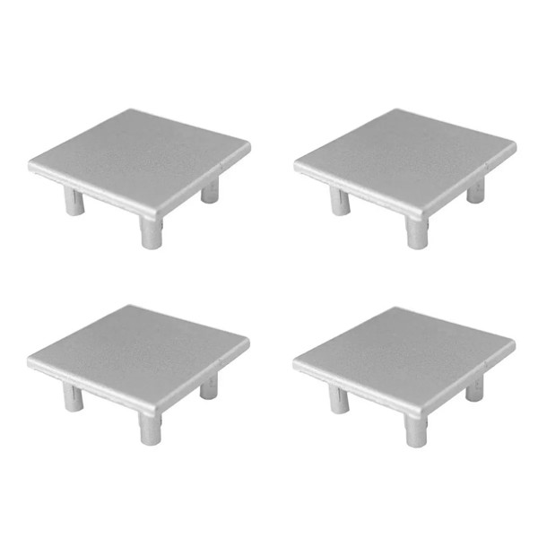 TAMPA ACABAMENTO PERFIL LINK ROMETAL - PACOTE COM 04 - COR: ALUMINIO