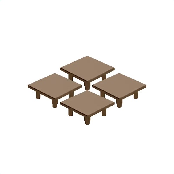 TAMPA ACABAMENTO PERFIL LINK ROMETAL - PACOTE COM 04 - COR: BRONZE CLARO