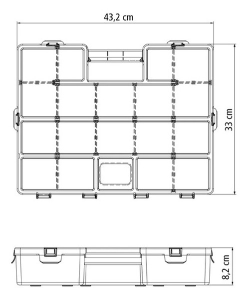 ORGANIZADOR TRAMONTINA PLASTICO 17" COM MODULOS MOVEIS - 43805015