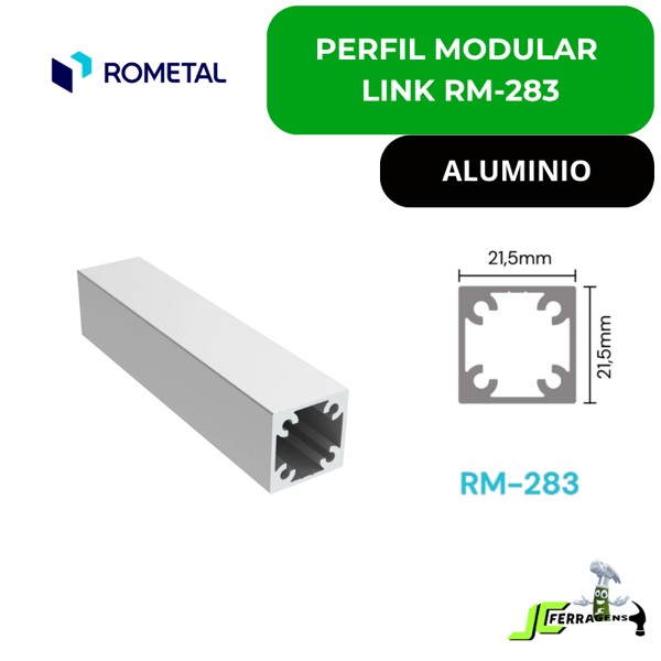 PERFIL MODULAR LINK ROMETAL RM-283 - BARRA 06 METROS - COR: ALUMINIO