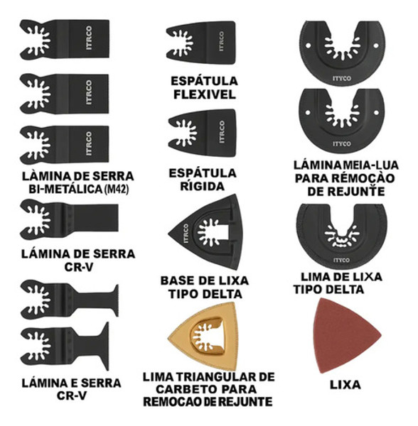 JOGO DE 23PCS MULTICORTADORA OCILANTES COM ESTOJO INGCO - AKTMT2301