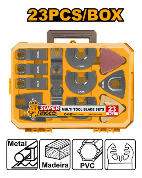 JOGO DE 23PCS MULTICORTADORA OCILANTES COM ESTOJO INGCO - AKTMT2301
