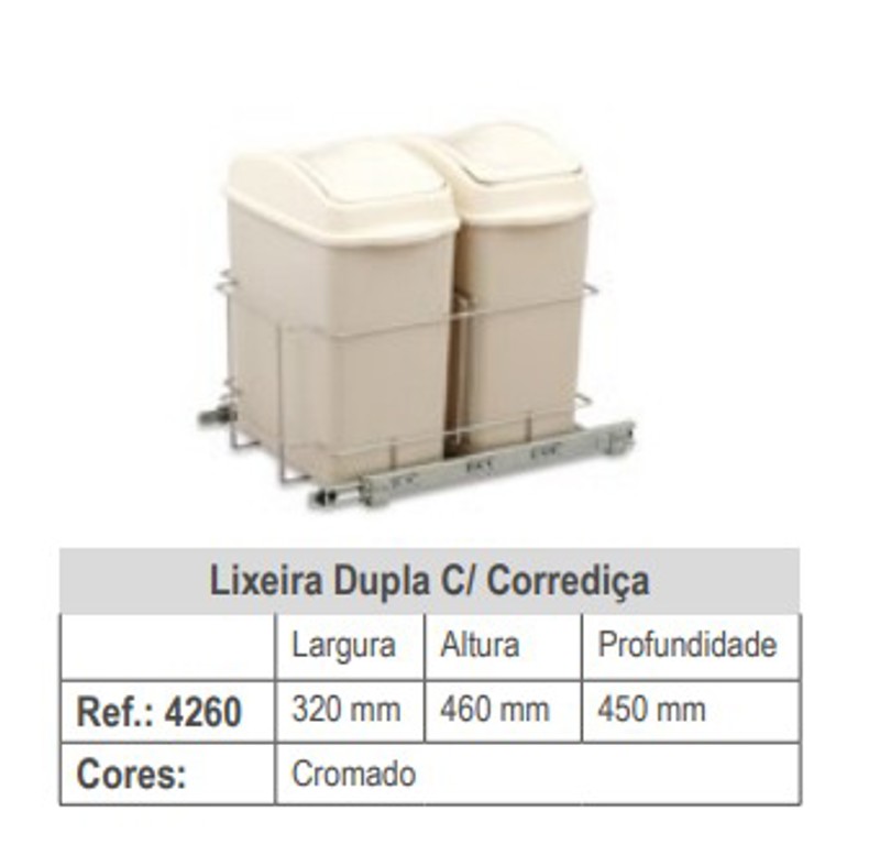 LIXEIRA DUPLA COM 19 LITROS GIOSUL - BRANCA 4260