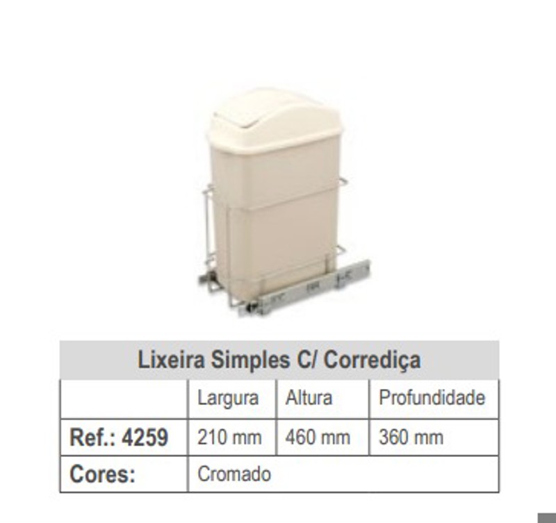 LIXEIRA SIMPLES COM 19 LITROS GIOSUL - BRANCA 4259