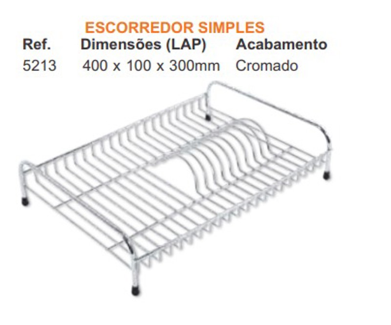 ESCORREDOR DE PRATOS SIMPLES DE BANCADA GIOSUL - 5213