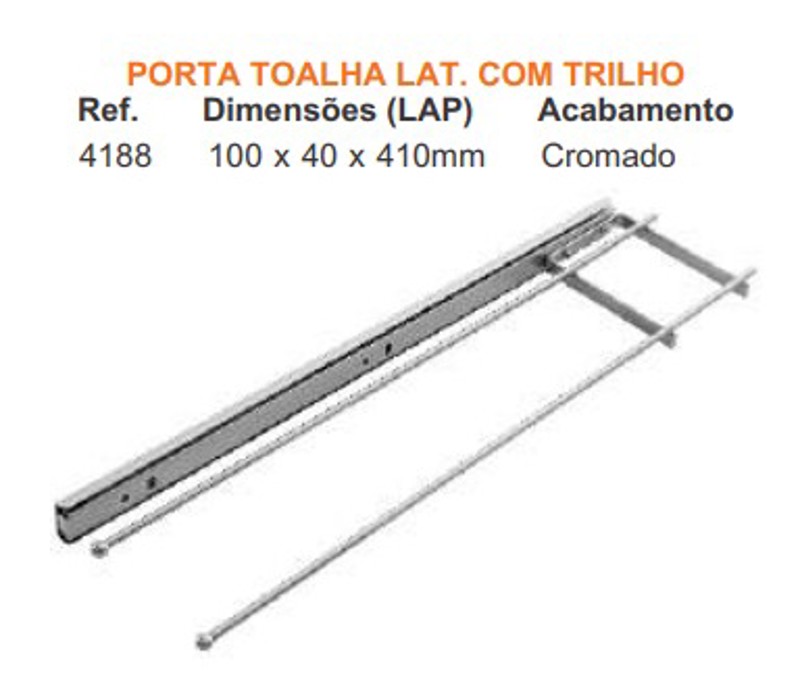 PORTA PANO DESLIZANTE COM 02 VARETAS 41CM 35X80MM GIOSUL - 4188