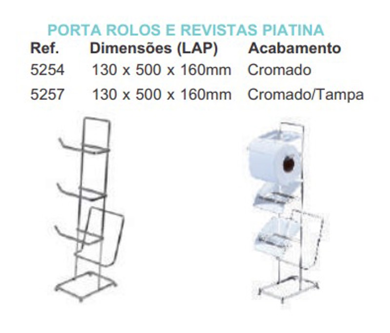 PORTA ROLOS E REVISTA DE CHAO PARA BANHEIRO GIOSUL - 5254