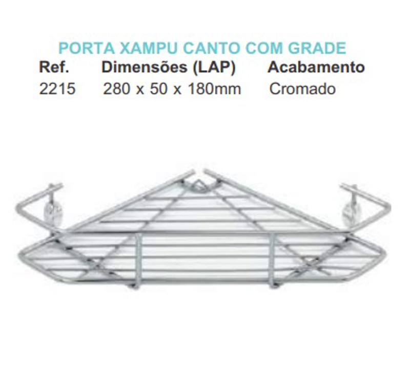 PORTA SHAMPOO DE CANTO SEM VIDRO GIOSUL - 2215