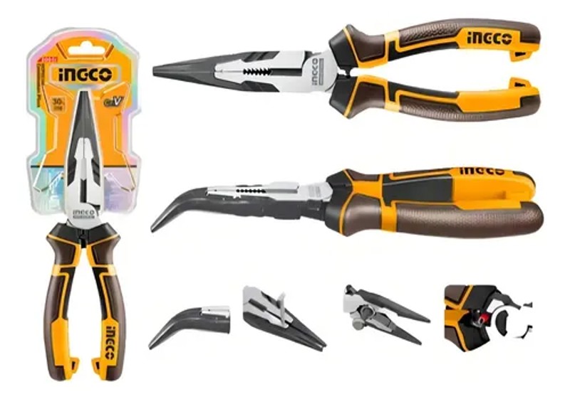 ALICATE DE BICO MEIA CANA CURVO ALTA PERFORMANCE INGCO -  HHBNP28160