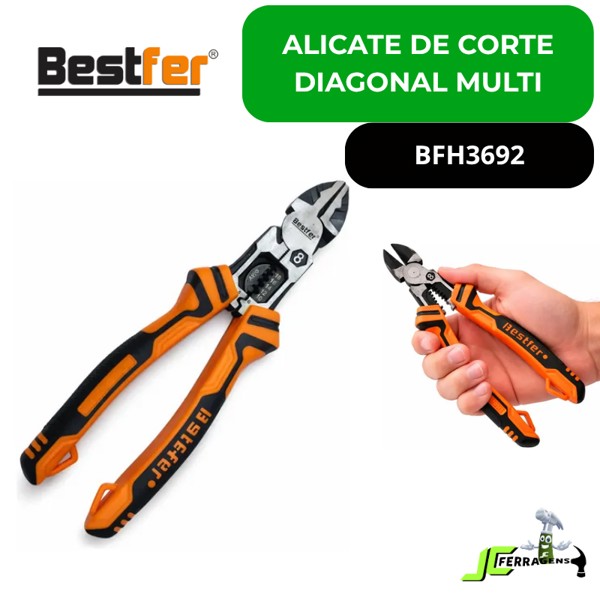 ALICATE DE CORTE DIAGONAL MULTIFUNCAO 8'' BESTFER - BFH3692 