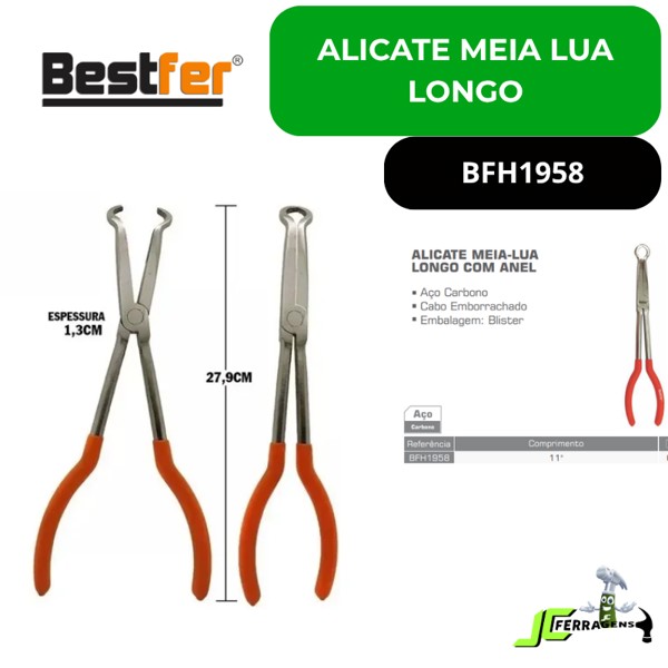 ALICATE MEIA LUA LONGO 11'' BESTFER - BFH1958 