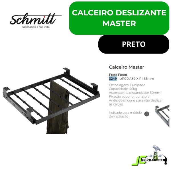 CALCEIRO TUBULAR COM 06 HASTES MASTER SCHMITT (A80 x L610 x P465) PRETO - 0249