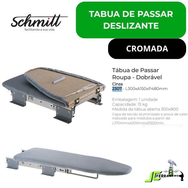 TABUA DE PASSAR DESLIZANTE COM CAPA SCHMITT (A150 x L300 x P480) - 2307