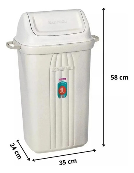 LIXEIRA DUPLA COM 30 LITROS SCHMITT (A600 x L370 x P500) CROMADA - 2703