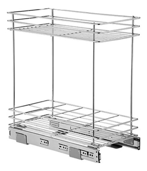 PORTA LATA E GARRAFAS BASE DUPLO COM CORREDICA SCHMITT (A482 x L230 x P455) CROMADO - 2057