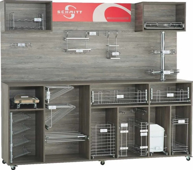PORTA LATA E GARRAFAS BASE DUPLO COM CORREDICA SCHMITT (A482 x L230 x P455) CROMADO - 2057