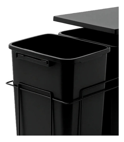 LIXEIRA DUPLA COM 15 LITROS E TAMPA FIXA SCHMITT (A510 x L375 x P460) PRETA - 0790 