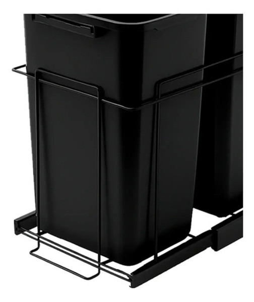 LIXEIRA DUPLA COM 15 LITROS E TAMPA FIXA SCHMITT (A510 x L375 x P460) PRETA - 0790 