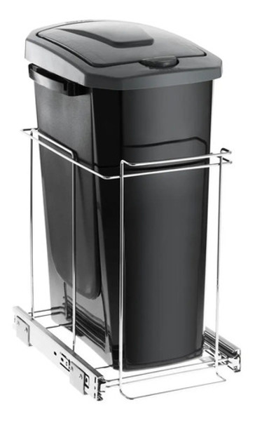 LIXEIRA SIMPLES SLIM COM 15 LITROS SCHMITT (A470 x L230 x P340) PRETA - 2716