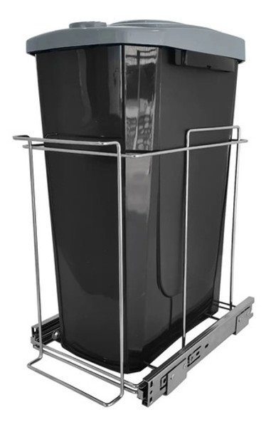LIXEIRA SIMPLES SLIM COM 15 LITROS SCHMITT (A470 x L230 x P340) PRETA - 2716