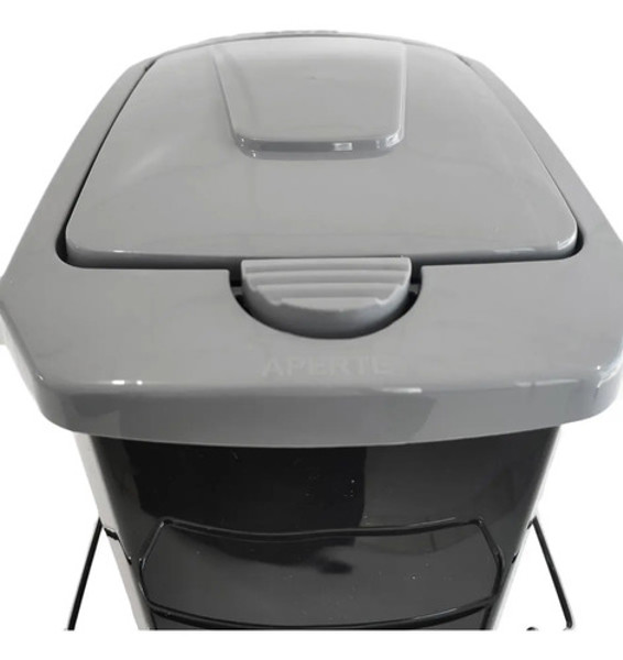 LIXEIRA SIMPLES SLIM COM 15 LITROS SCHMITT (A470 x L230 x P340) PRETA - 2716