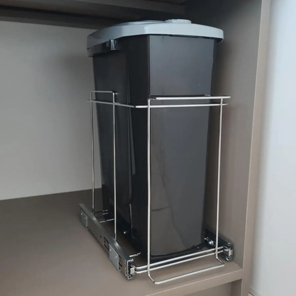 LIXEIRA SIMPLES SLIM COM 15 LITROS SCHMITT (A470 x L230 x P340) PRETA - 2716