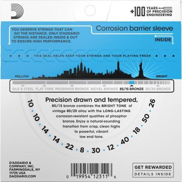 Encordoamento Violão Aço 12 Cordas .010-.050 85/15 Bronze EZ940 D Addario