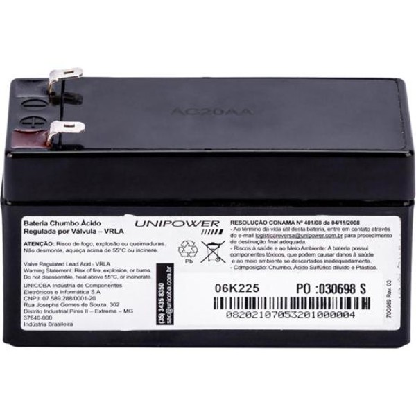 Bateria Selada 12V 1,3Ah UP1213 Unipower