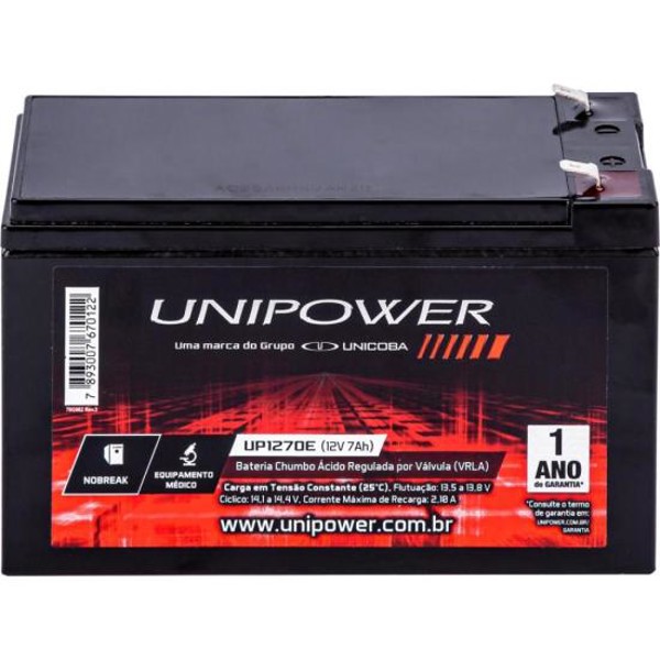 Bateria Estacionária Selada 12V 7Ah VRLA UP1270E Unipower