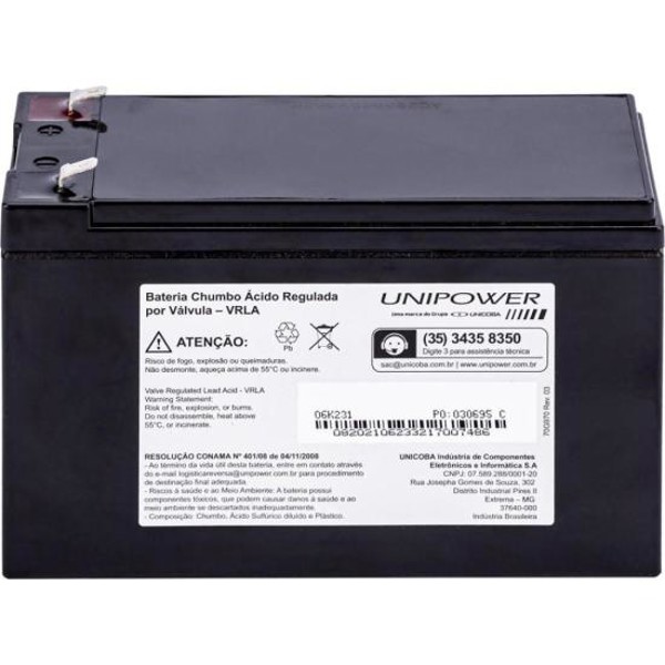 Bateria Estacionária Selada 12V 7Ah VRLA UP1270E Unipower