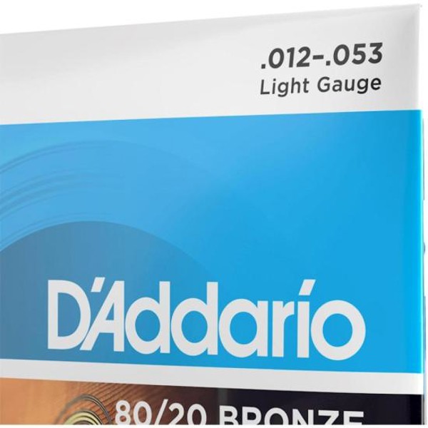 Encordoamento Violão Aço .012-.053 80/20 Bronze EJ11 D Addario
