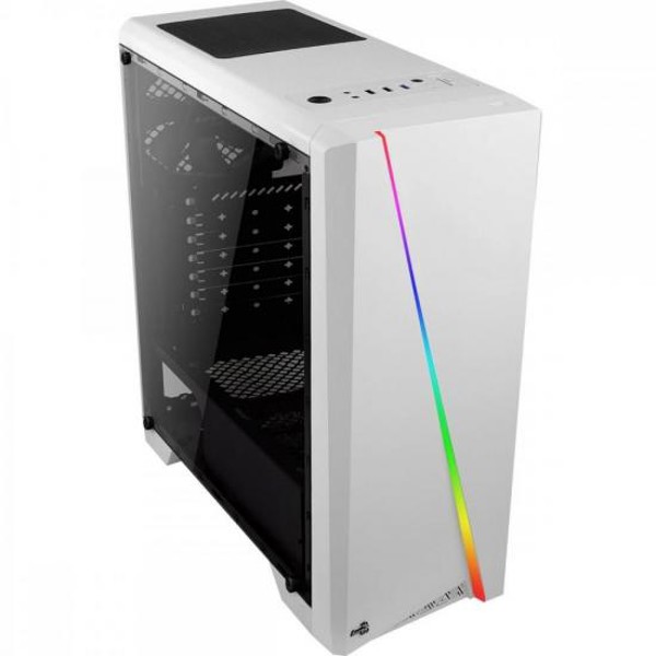 Gabinete Gamer Aerocool Cylon Branco RGB Lateral Acrílico