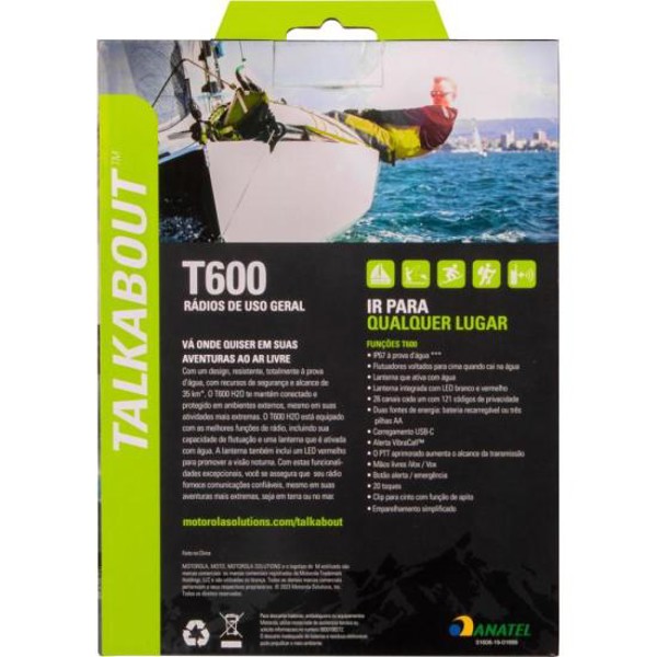 Rádio Comunicador Talkabout Motorola T600BR H2O 35km Verde - PAR / 2
