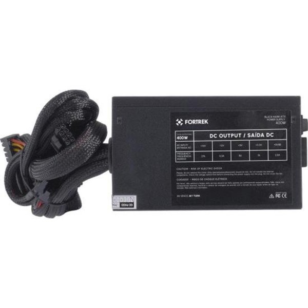 Fonte Gamer ATX Fortrek Black Hawk 400W 80 Plus White PFC Ativo