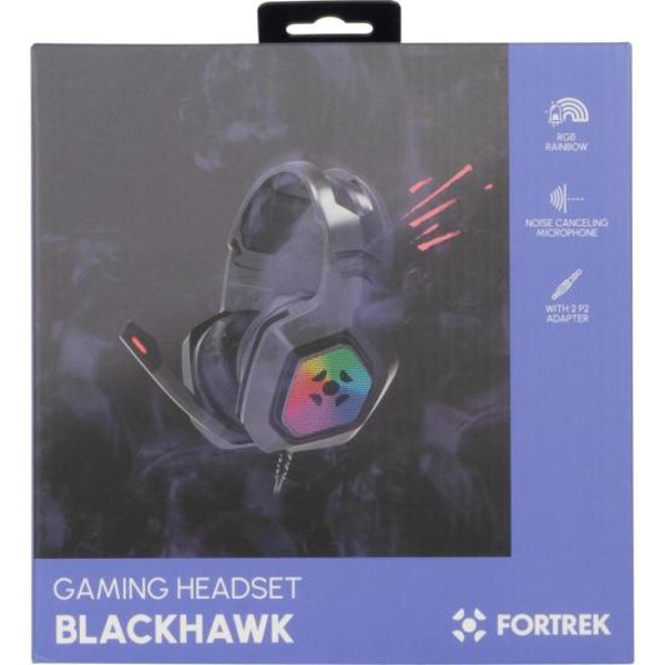 Headset Gamer Fortrek Black Hawk P2 + USB RGB Preto